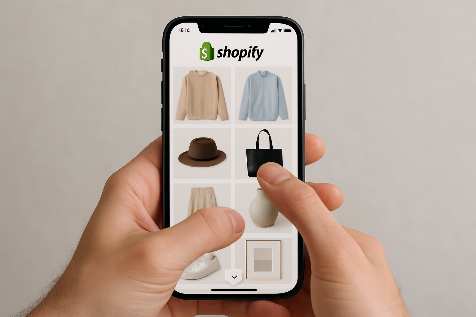 Ilustrasi fitur infinity scrolling pada halaman produk Shopify